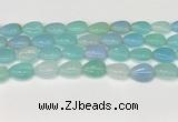 CAA4698 15.5 inches 12*16mm flat teardrop banded agate beads wholesale