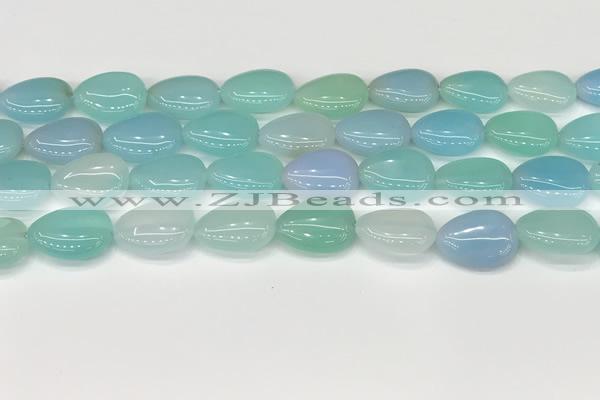 CAA4698 15.5 inches 12*16mm flat teardrop banded agate beads wholesale