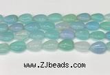 CAA4706 15.5 inches 13*18mm flat teardrop banded agate beads wholesale