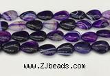 CAA4711 15.5 inches 15*20mm flat teardrop banded agate beads wholesale