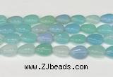 CAA4714 15.5 inches 15*20mm flat teardrop banded agate beads wholesale