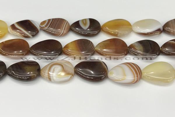 CAA4718 15.5 inches 18*25mm flat teardrop banded agate beads wholesale