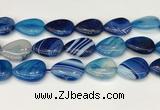 CAA4723 15.5 inches 18*25mm flat teardrop banded agate beads wholesale