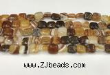 CAA4726 15.5 inches 10*10mm square banded agate beads wholesale