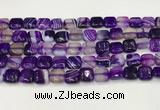 CAA4727 15.5 inches 10*10mm square banded agate beads wholesale