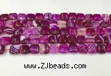 CAA4728 15.5 inches 10*10mm square banded agate beads wholesale