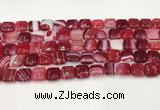 CAA4729 15.5 inches 10*10mm square banded agate beads wholesale