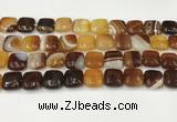 CAA4734 15.5 inches 12*12mm square banded agate beads wholesale