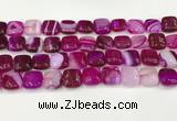 CAA4736 15.5 inches 12*12mm square banded agate beads wholesale