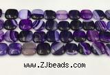 CAA4742 15.5 inches 14*14mm square banded agate beads wholesale