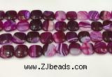 CAA4743 15.5 inches 14*14mm square banded agate beads wholesale