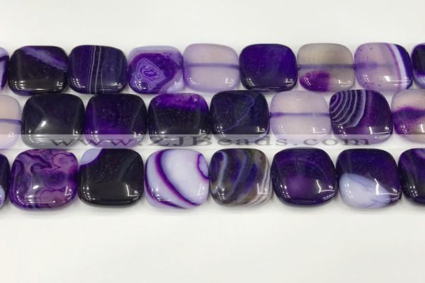 CAA4766 15.5 inches 20*20mm square banded agate beads wholesale