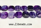 CAA4774 15.5 inches 25*25mm square banded agate beads wholesale