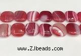 CAA4776 15.5 inches 25*25mm square banded agate beads wholesale