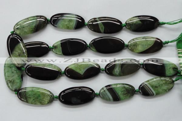CAA478 15.5 inches 20*40mm oval agate druzy geode beads