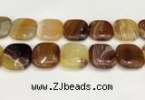 CAA4781 15.5 inches 30*30mm square banded agate beads wholesale