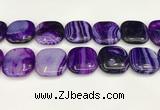 CAA4782 15.5 inches 30*30mm square banded agate beads wholesale