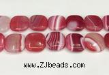 CAA4784 15.5 inches 30*30mm square banded agate beads wholesale