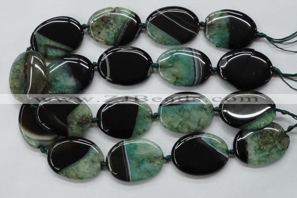 CAA479 15.5 inches 30*40mm oval agate druzy geode beads