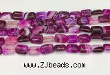 CAA4791 15.5 inches 10*14mm rectangle banded agate beads wholesale