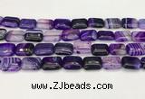 CAA4798 15.5 inches 12*16mm rectangle banded agate beads wholesale