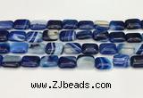 CAA4802 15.5 inches 12*16mm rectangle banded agate beads wholesale