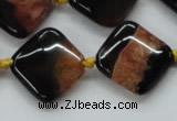 CAA489 15.5 inches 20*20mm diamond agate druzy geode beads