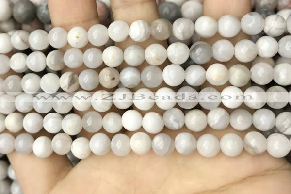 CAA4928 15.5 inches 6mm round grey agate beads wholesale