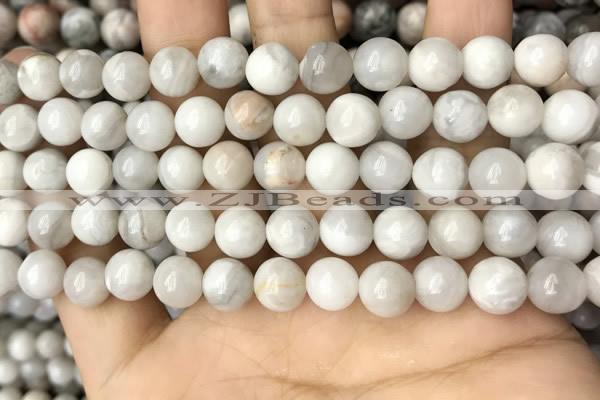 CAA4929 15.5 inches 8mm round grey agate beads wholesale