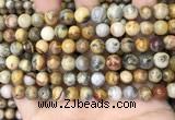 CAA4935 15.5 inches 8mm round yellow crazy lace agate beads wholesale