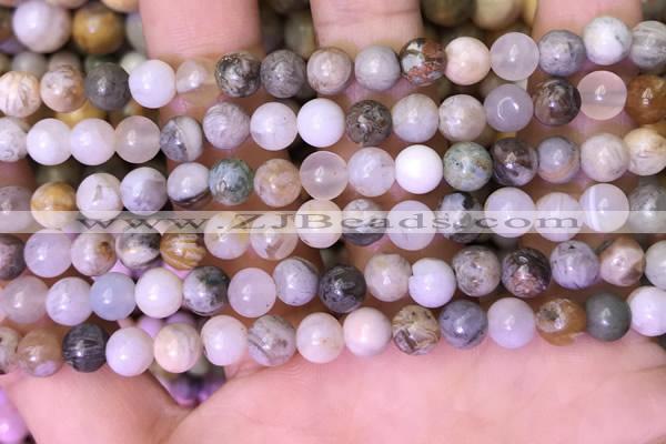 CAA4940 15.5 inches 6mm round bamboo leaf agate beads wholesale