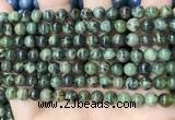 CAA4965 15.5 inches 6mm round green dendritic agate beads