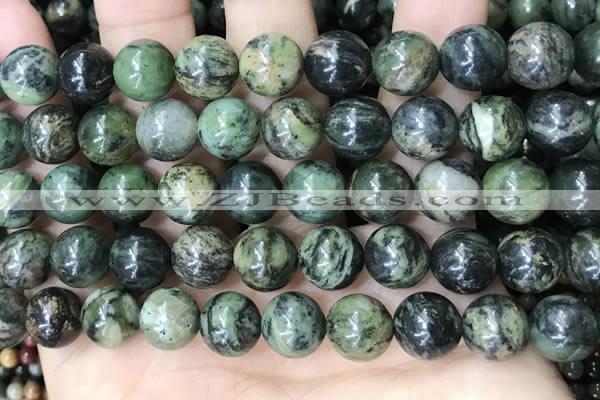 CAA4968 15.5 inches 12mm round green dendritic agate beads