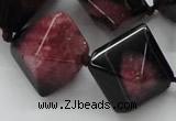 CAA498 15.5 inches 20*20mm pyramid agate druzy geode beads