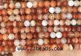 CAA5001 15.5 inches 6mm round red botswana agate beads wholesale