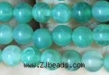 CAA5020 15.5 inches 4mm round green dragon veins agate beads