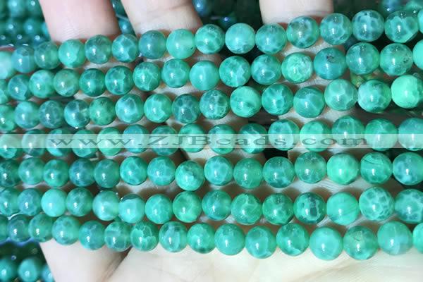 CAA5021 15.5 inches 6mm round green dragon veins agate beads