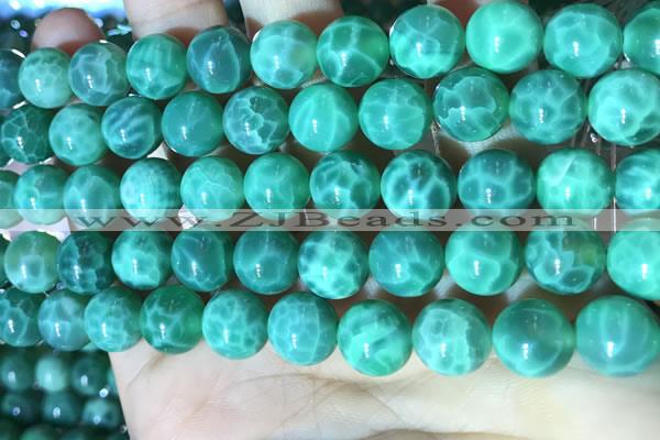 CAA5023 15.5 inches 10mm round green dragon veins agate beads