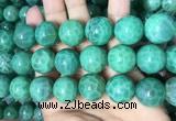 CAA5027 15.5 inches 18mm round green dragon veins agate beads