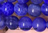 CAA5030 15.5 inches 6mm round blue dragon veins agate beads