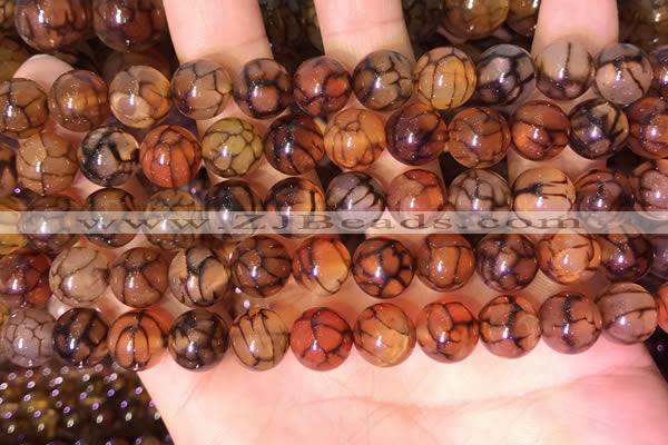 CAA5057 15.5 inches 10mm round dragon veins agate beads wholesale