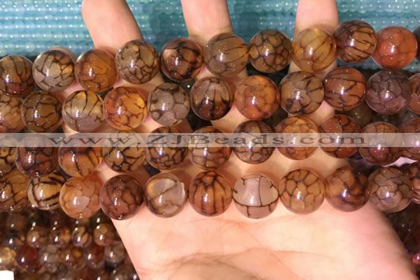 CAA5058 15.5 inches 12mm round dragon veins agate beads wholesale