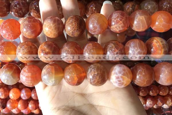 CAA5077 15.5 inches 18mm round red dragon veins agate beads
