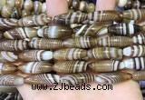 CAA5112 15.5 inches 8*25mm rice striped agate beads wholesale