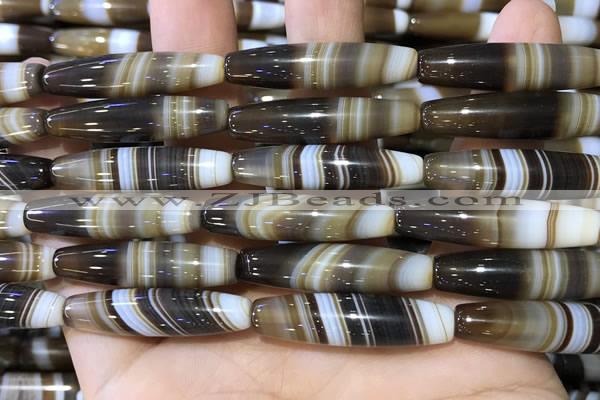 CAA5120 15.5 inches 8*35mm rice striped agate beads wholesale