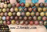 CAA5135 15.5 inches 10mm round red moss agate beads wholesale