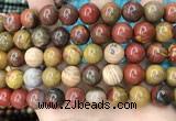 CAA5137 15.5 inches 14mm round red moss agate beads wholesale