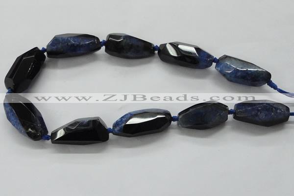CAA516 20*25mm – 20*35mm faceted nuggets agate druzy geode beads