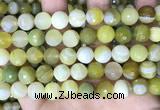 CAA5160 15.5 inches 12mm faceted round banded agate beads