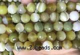 CAA5162 15.5 inches 16mm faceted round banded agate beads